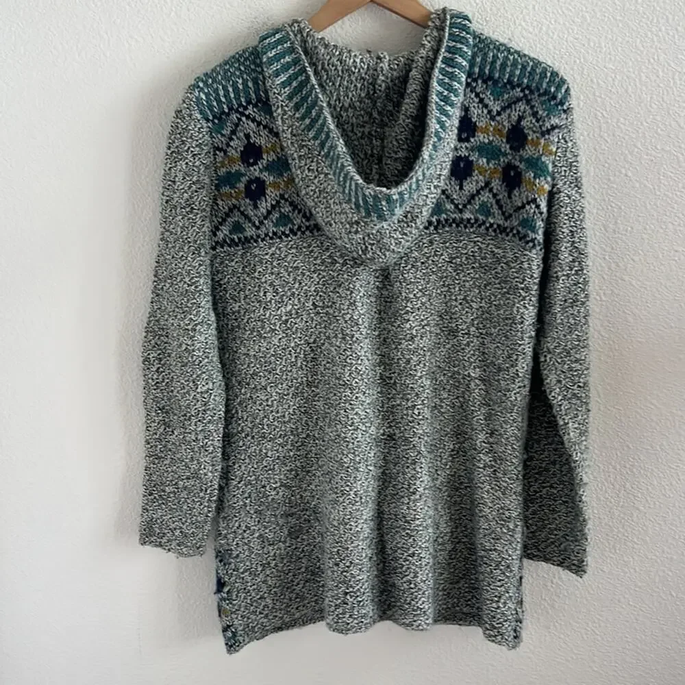 Royal Robbins Knit Zip Up Hoodie Sweater Wool Blend Women’s Large Blue Gray L - Picture 2 of 7